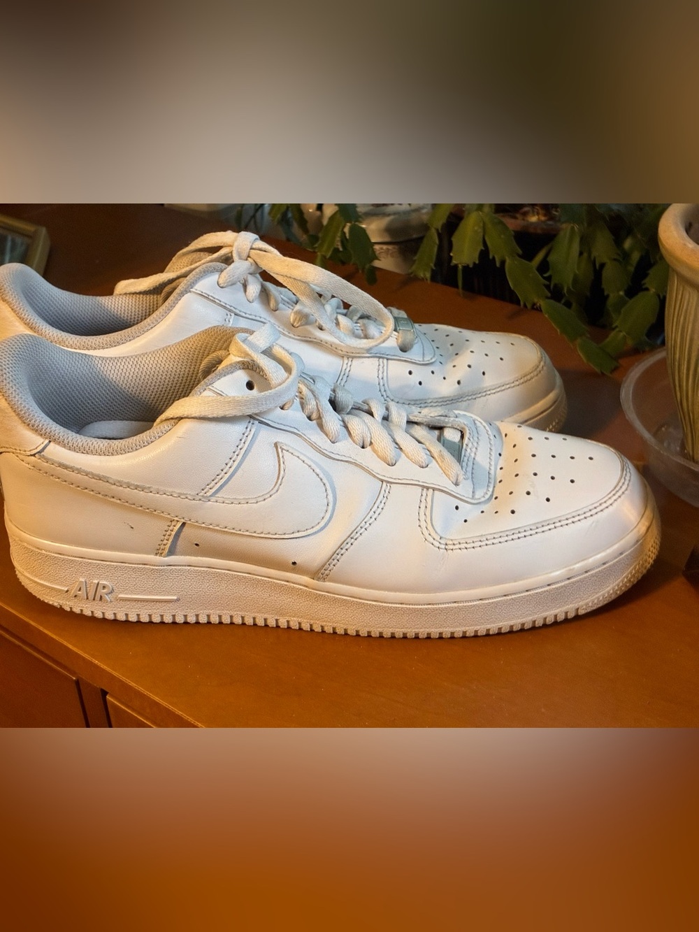 Nike White Leather Low-Top Sneakers with Classic Swoosh